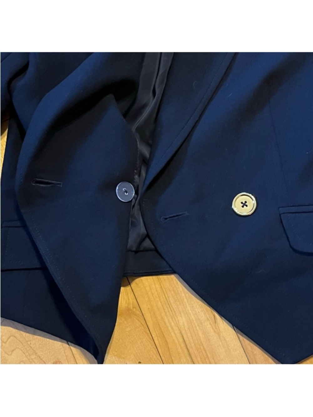 Trina Turk Navy Blue Blazer with gold metal buttons size eight (8) - Picture 5 of 11